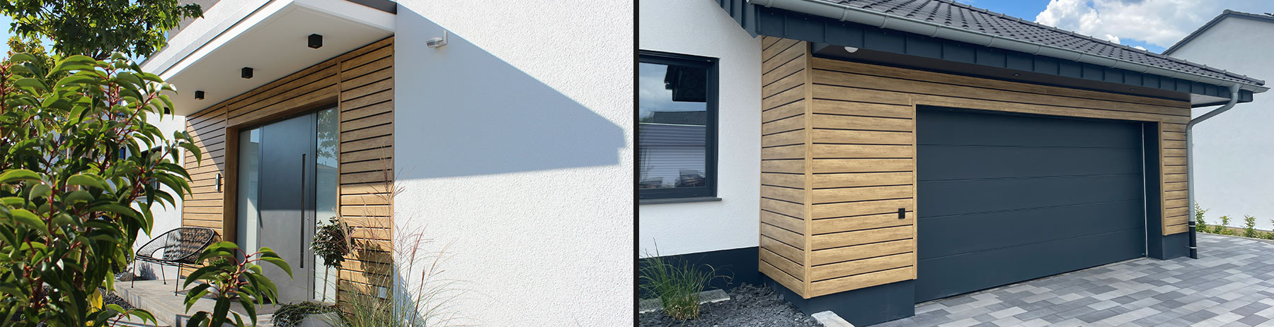 Eingang und Garage vom Haus